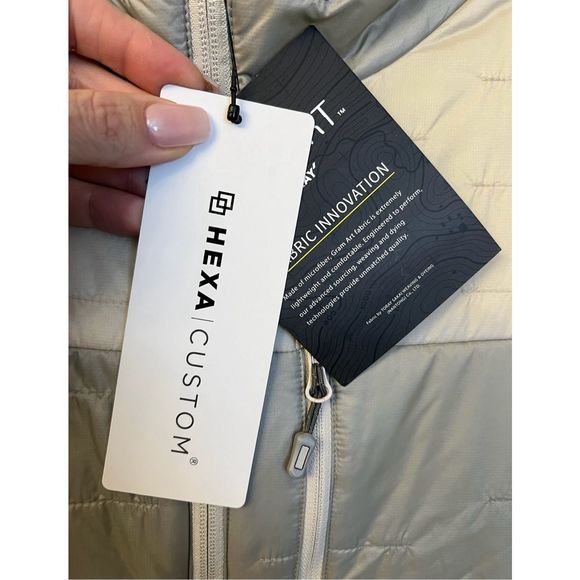 NWT Hexa Custom The Down Watetrproof Gray /Yellow Women’s Hooded Jacket XL - Picture 11 of 11